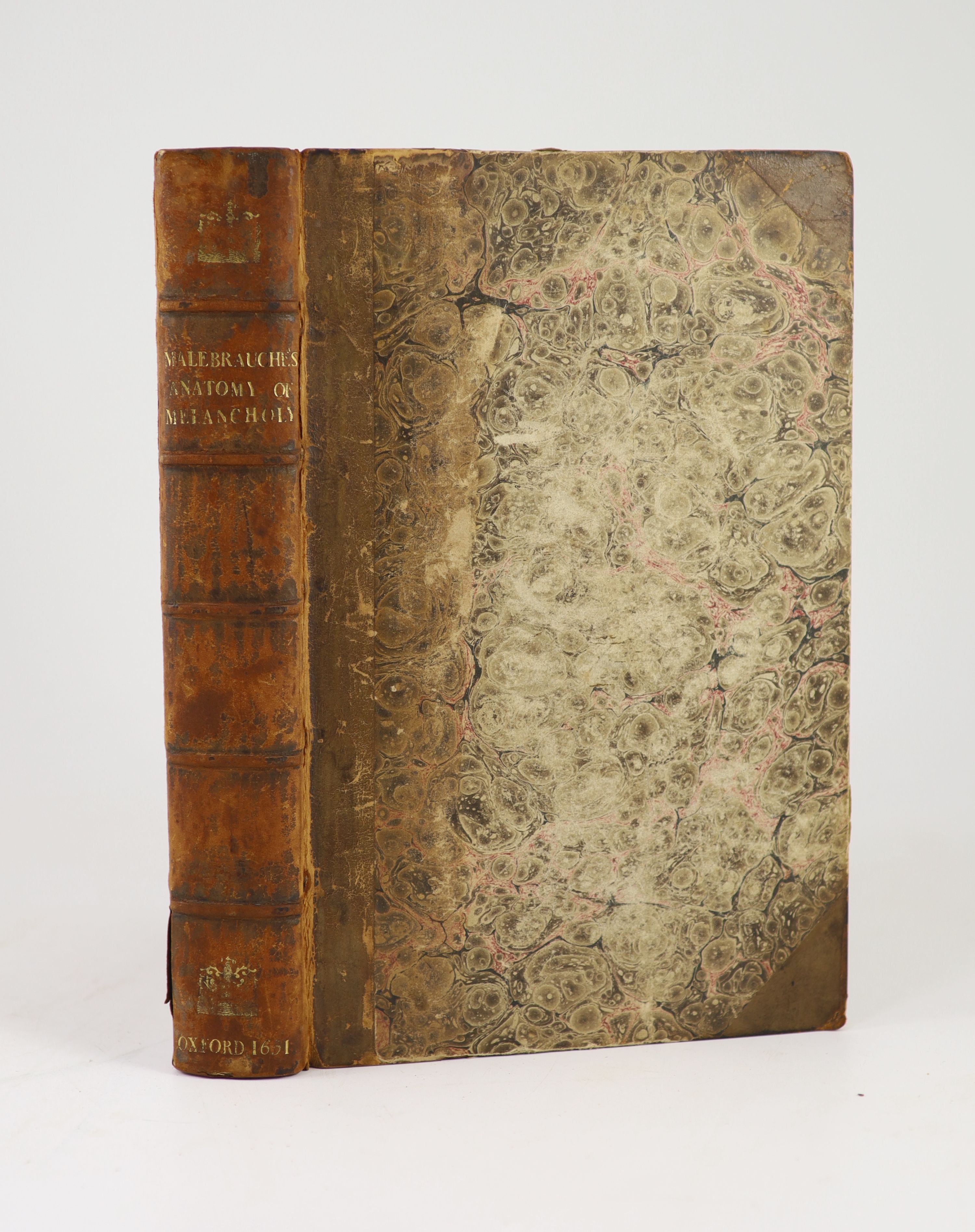 [Burton, Robert - The Anatomie of Melancholy] i.e. lacks pictorial engraved title, (half title present - with 'The Argument of the Frontispiece' on verso). 6th (revised) edition.